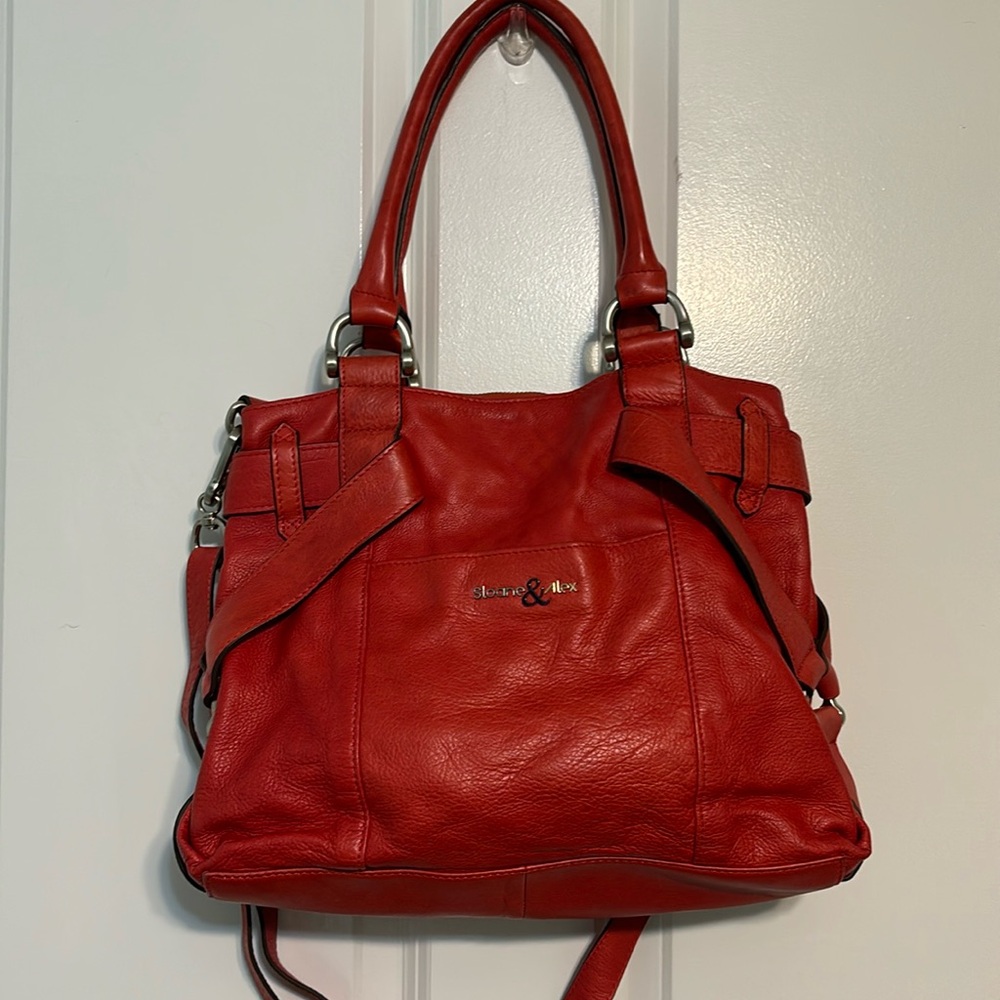 EUC Sloane & Alex Red leather shoulder/crossbody bag ~ Medium